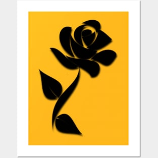 Black flower Posters and Art